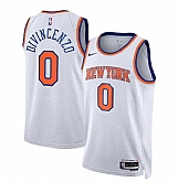 Men's New Yok Knicks #0 Donte DiVincenzo White Association Edition Swingman Stitched Basketball Jersey Dzhi,baseball caps,new era cap wholesale,wholesale hats